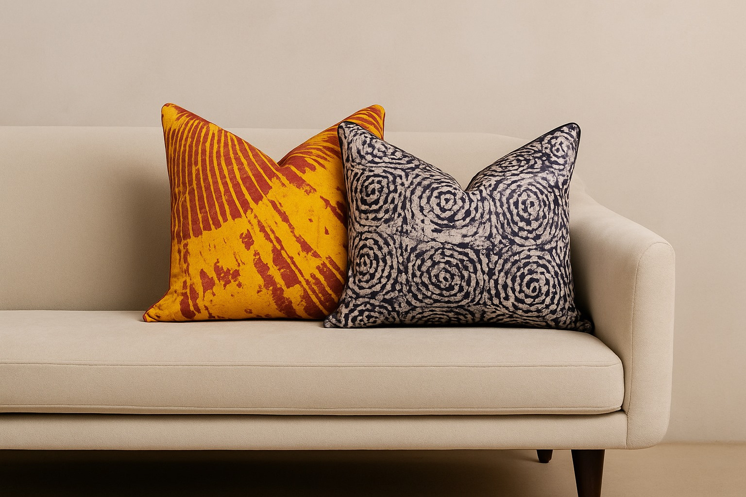 Classy sofa detail by Judy Designs